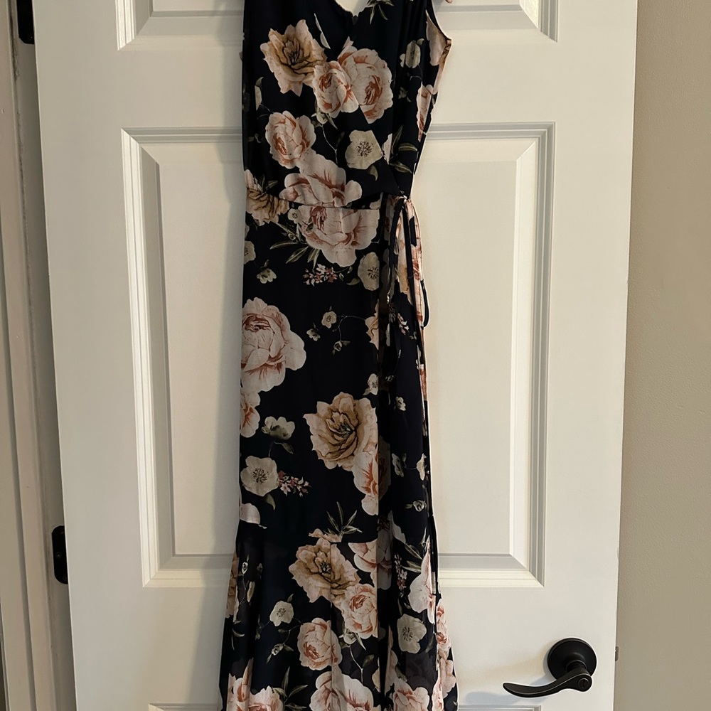 White House Black Market Pink One Shoulder Midi Dress
